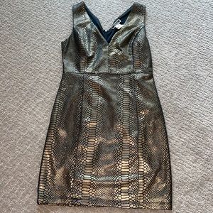 Nikibiki small black gold bodycon dress hoco v-neck